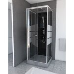 Cabine de douche avec verre sérigraphié - gris - 80 x 80 x 235 cm Cabine de douche avec verre sérigraphié - gris - 80 x 80 x 235 cm