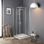 Paroi de douche en verre tremp� transparent 70x70 luna