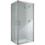 Cabine paroi douche 80x100 h198 transparent 6mm - idralite - alabama - portes coulissantes - verre tremp ...