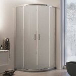 Cabine paroi douche demi - circulaire 90x90 h198 opaque 6mm - ready - rversible - aluminium - fum - ...