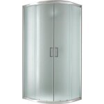 Cabine paroi douche demi - circulaire - idralite - alabama - verre fum - rversible - 80x80 cm