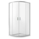 Cabine paroi douche demi - circulaire - ready h198 - 80x80cm - verre transparent 6mm