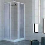 Cabine paroi de douche en plastique pvc acquario 70x70 cm - ouverture centrale - finition fum - hauteur ...