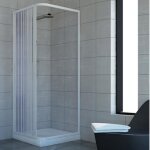 Cabine paroi de douche en plastique pvc mod. acquario 80x80 cm avec ouverture latérale - blanc - carré ... Cabine paroi de douche en plastique pvc mod. acquario 80x80 cm avec ouverture latérale - blanc - carré ...