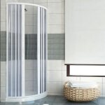 Cabine paroi de douche en plastique pvc scorpione 80x80 cm - blanc mat - réversible - 1 / 4 de cercle ... Cabine paroi de douche en plastique pvc scorpione 80x80 cm - blanc mat - réversible - 1 / 4 de cercle ...