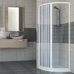 Cabine paroi de douche en pvc scorpione 80x80 cm - blanc - porte pliante - hauteur 185 cm Cabine paroi de douche en pvc scorpione 80x80 cm - blanc - porte pliante - hauteur 185 cm