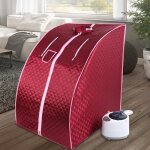 Cabine de sauna vapeur sauna maison portable mobile hammam et sauna (rouge)