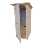 Cabine toilettes s�ches ext�rieur en bois - wc style rustique fabrication artisanale + abattant seau ...
