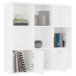 Cabinet de livre solomoon chic biblioth�que polyvalente - pour enfant / adulte - blanc 98x30x98 cm bois ...
