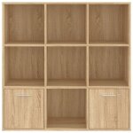 Cabinet de livre solomoon chic biblioth�que polyvalente - pour enfant / adulte - ch�ne sonoma 98x30x98 ...