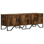 Cabinet tv rustique - paraj - meuble tv / hifi - pour chambre / salon - ch�ne fum� 122x34x41cm - bois ...