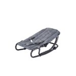 Cabino transat b�b� balancelle pliant - velours gris / anthracite dossier r�glable ceinture 3 points