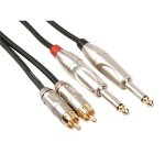Cble 2 jack 6. 35 mles 2 rca mles 5m - dor - cble ofc - audio