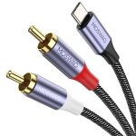 C�ble 2 rca usb c audio st�r�o adaptateur type c m�le vers 2 rca m�le y auxiliaire audio c�ble num�rique ...