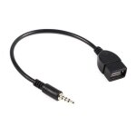 C�ble adaptateur audio - haute qualit� - 3. 5mm m�le vers usb 2. 0 femelle - 20cm - noir