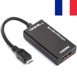Cble adaptateur mhl micro usb vers hdmi hdtv samsung sony huawei etc