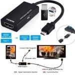 Cble adaptateur micro usb mle vers hdmi femelle type c hd 1080p pour huawei xiaomi lg android