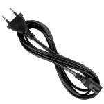 Cble dalimentation bipolaire standard eu vers secteur c7 1. 5m pc / tv / radio noir