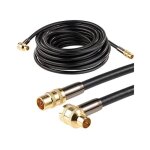 Câble antenne coaxial hdtv - auvisio - 10 m - connecteur coudé 90° - plaqué or 24 carats - 105 db Câble antenne coaxial hdtv - auvisio - 10 m - connecteur coudé 90° - plaqué or 24 carats - 105 db