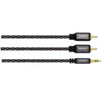 Câble audio - avinity - 2 f. rca mâles - jack mâle stéréo 35 mm - 30 m - blindé Câble audio - avinity - 2 f. rca mâles - jack mâle stéréo 35 mm - 30 m - blindé