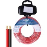 Cble audio - edm - bobine parallle 2 x 15 mm - rouge / noir - 15 m - haute qualit