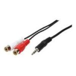 C�ble audio logilink - fiche mini - phone st�r�o 35 mm (m) - 2 prises rca phono (f) - noir