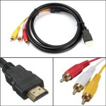 Cable audio video adapter 5 pieds 1080p hdtv hdmi mle vers 3 cordon av rca