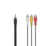 Cble audio / vido - hama - jack mle 35 mm 4 ples - 3 fiches rca mles - 15m
