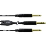 C�ble y audio [1x jack m�le 6. 35 mm - 2x jack m�le 6. 35 mm] cordial cfy 1. 5 vpp noir 1. 50 m