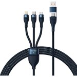 Cble de charge - baseus - flash ii 3in1 - 100w - 120 cm - bleu