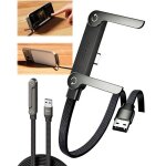 C�ble de charge rapide tress� 240w avec support de t�l�phone int�gr� c�ble chargeur 2 - en - 1 c�bles ...