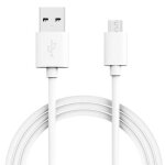 C�ble chargeur micro usb - blanc - 2m - compatible samsung et huawei - id�al pour android