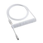 C�ble pour clavier - cablemod - classique spiral� - blanc glacier - usb - c - r�tractable