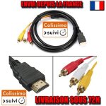 C�ble convertisseur hdmi vers 3 rca - stra�e tech - 150 m - 10 gbps - vid�o / audio - noir