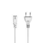 Cble dalimentation - blanc - 5m - euro 8 (c7) - test vde - protection anti - pli