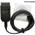 C�ble de diagnostic - vcds - hex v2 - compatible vw audi skoda seat - anglais + fran�ais - noir