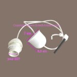 C�ble �lectrique blanc avec douille e27 pour suspension lampe cordon longueur 1 m avec cache - douille ...
