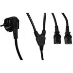 Cble lectrique y - marque - 1 fiche schuko - 2 prises  3 broches - longueur 18 m - couleur noir