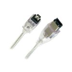 C�ble firewire ieee 1394 - apm - 1 m - noir ou transparent - m�le / m�le - 6c / 4c