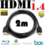 Cable hdmi 1. 4v 2m ethernet ps3 hd tv 3d blu ray 1080p