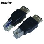 C�ble photoadaptateur usb 2. 0 femelle vers rj11 rj12 4 broches 2 pi�ces convertisseur de t�l�phone 6p4c ...