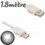 C�ble rallonge usb 2. 0 a m�le / a femelle 1m80
