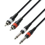 C�ble rca - adam hall - 2 m�les � 2 jack 63 mono - longueur 2m - connecteur rca - connecteur jack 63 ...