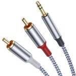 C�ble rca jack 3. 5mm 2m c�ble cinch jack audio 3. 5mm m�le vers 2 rca m�le auxiliaire st�r�o compatible ...