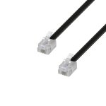 Cble rj11 2m m / m pour tlphone fixe et adsl waytyex 39002 cble plat rj11 longueur 200 m - noir