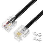 Cable rj11 2mc�ble t�l�phonique rj11 modulaire 6p4c western - prise plate pour t�l�phone modem routeur ...