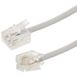 Cble rj11 / rj11 blanc - 1m