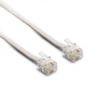 Cble tlphonique rj11 - metronic - 10 m - contacts dors - adsl - blanc