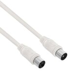 C�ble tv coaxial 9. 52mm antiparasitage m�le / femelle 2m force power blanc