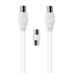 C�ble tv coaxial - force power - 2m - m�le / femelle - adaptateur m�le / m�le - 9. 52mm
